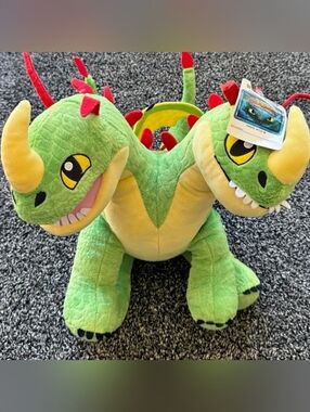 NWT Build-a-Bear How To Train Your Dragon Barf & Belch 2 Headed Dragon Plush
